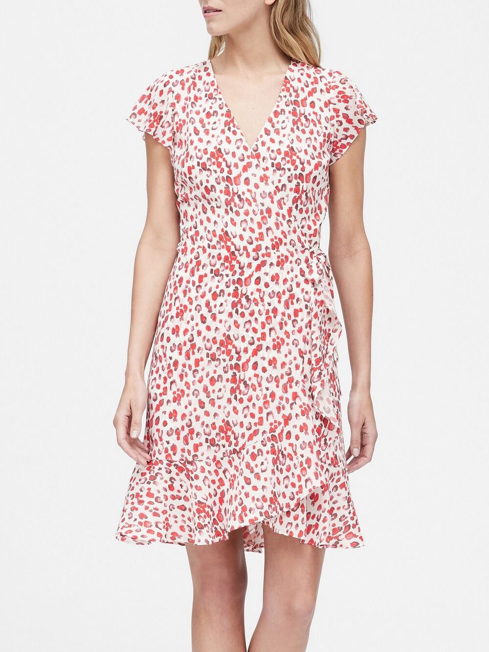 BANANA REPUBLIC Short Sleeve Ruffle Wrap Dress  Wrap Dress // 4